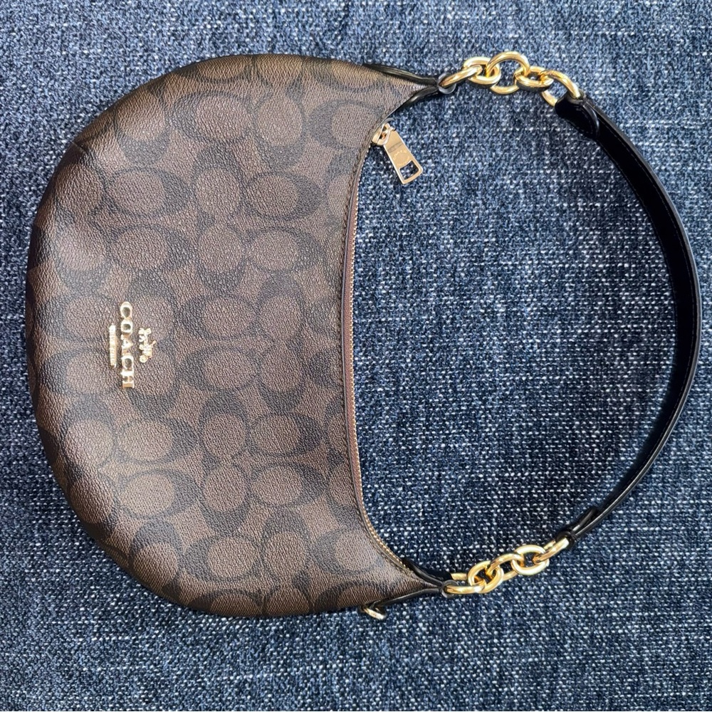 Payton Hobo Coach Mini Bag in Signature Canvas with Gold Accents